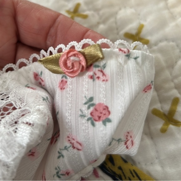 All Over Satin Rosebuds Floral Print Stretch Silky Smooth High Waist Thong Panty - Picture 4 of 13